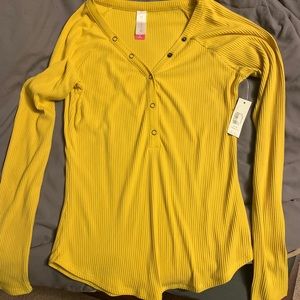 4/$10: NB Yellow Long Sleeve Button Snap Shirt